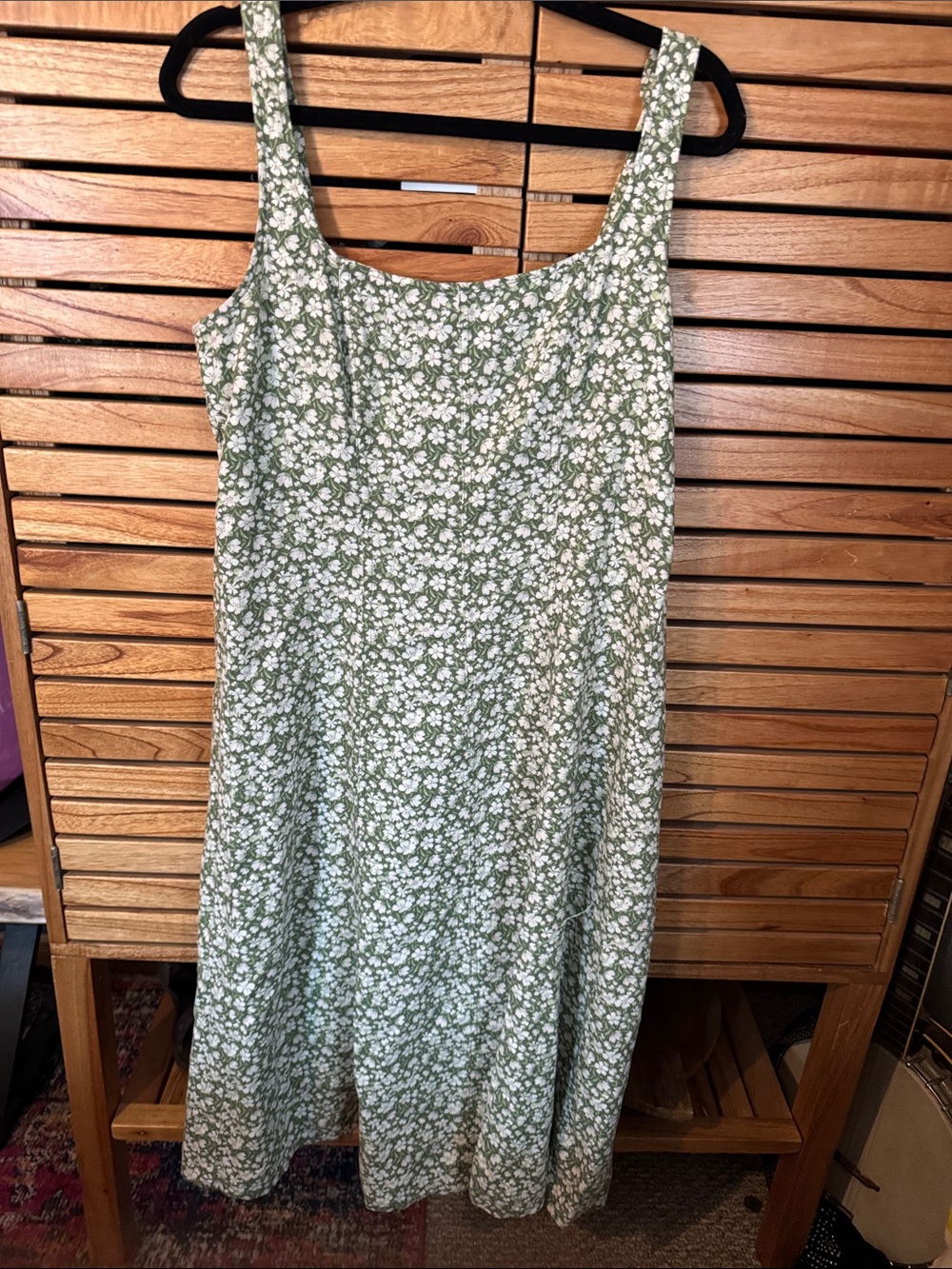 Old Navy Olive Green Floral Maxi Dress